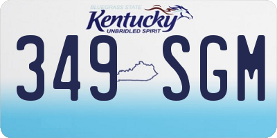 KY license plate 349SGM