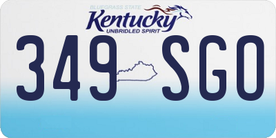 KY license plate 349SGO