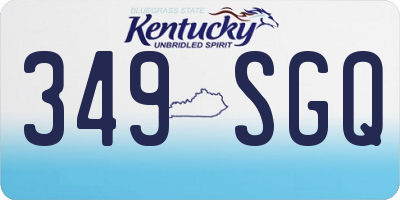KY license plate 349SGQ