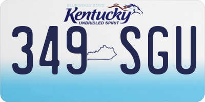 KY license plate 349SGU