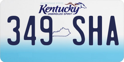 KY license plate 349SHA