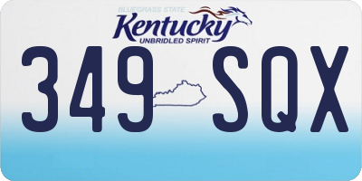 KY license plate 349SQX
