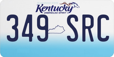 KY license plate 349SRC