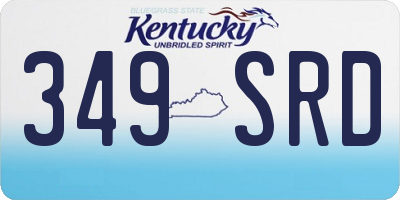 KY license plate 349SRD