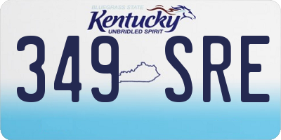 KY license plate 349SRE