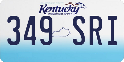 KY license plate 349SRI