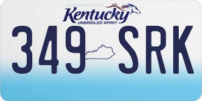 KY license plate 349SRK