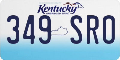 KY license plate 349SRO