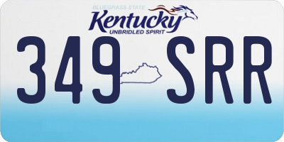 KY license plate 349SRR