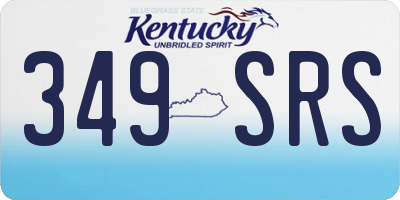KY license plate 349SRS