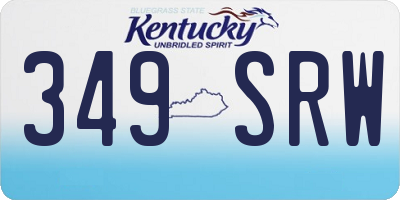 KY license plate 349SRW