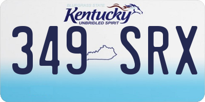 KY license plate 349SRX