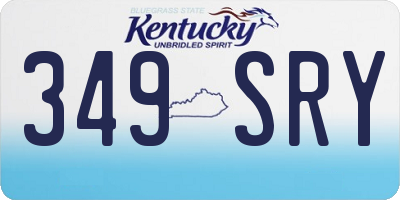KY license plate 349SRY