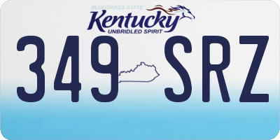 KY license plate 349SRZ