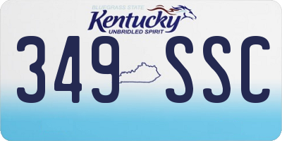 KY license plate 349SSC