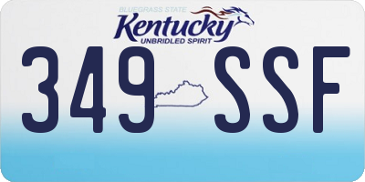 KY license plate 349SSF