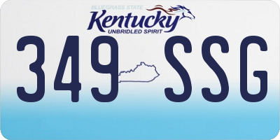 KY license plate 349SSG