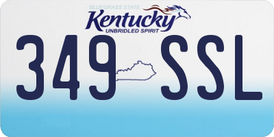 KY license plate 349SSL