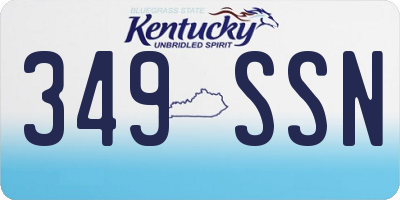 KY license plate 349SSN