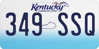 KY license plate 349SSQ