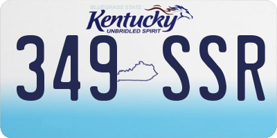 KY license plate 349SSR