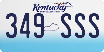 KY license plate 349SSS