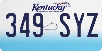 KY license plate 349SYZ