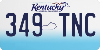 KY license plate 349TNC