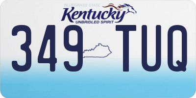 KY license plate 349TUQ