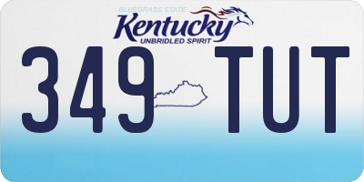 KY license plate 349TUT