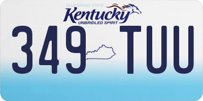 KY license plate 349TUU