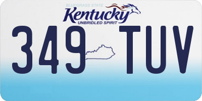 KY license plate 349TUV