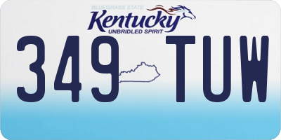 KY license plate 349TUW