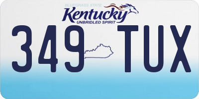 KY license plate 349TUX