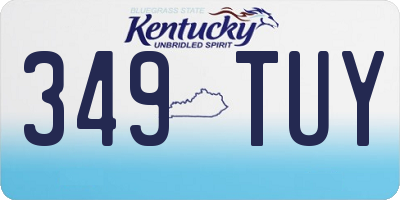 KY license plate 349TUY