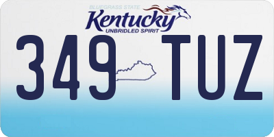 KY license plate 349TUZ