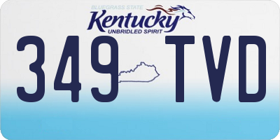 KY license plate 349TVD