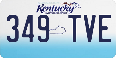 KY license plate 349TVE