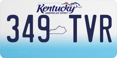 KY license plate 349TVR