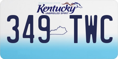 KY license plate 349TWC