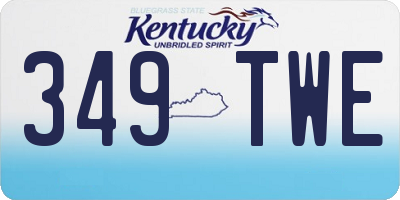 KY license plate 349TWE