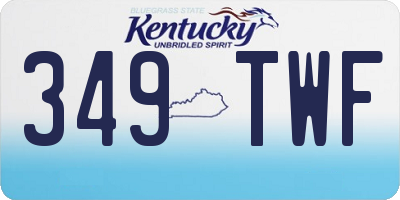 KY license plate 349TWF