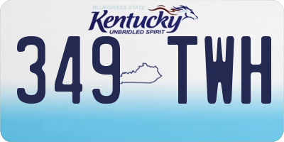 KY license plate 349TWH