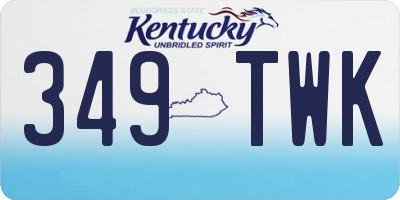 KY license plate 349TWK