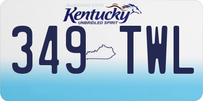 KY license plate 349TWL