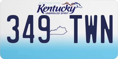 KY license plate 349TWN