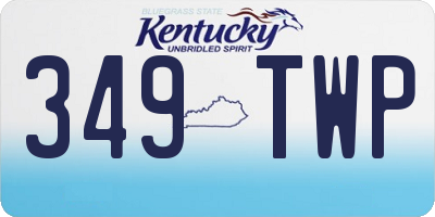 KY license plate 349TWP