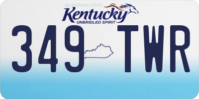 KY license plate 349TWR