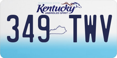 KY license plate 349TWV