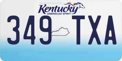 KY license plate 349TXA